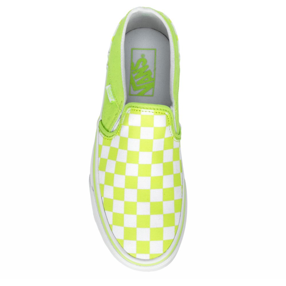 lime green checkered vans