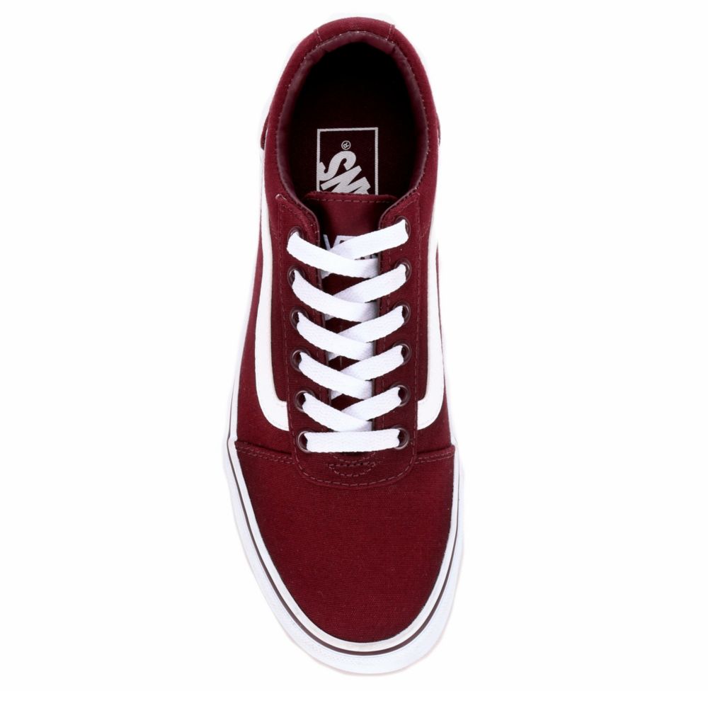 high top vans all burgundy