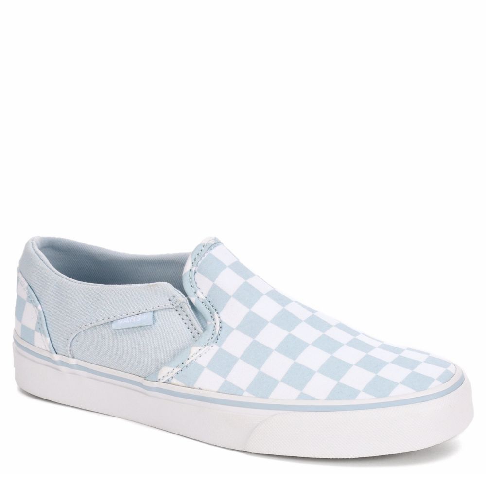 Blue & White Checkerboard Asher Women's Slip-On Rack Shoes
