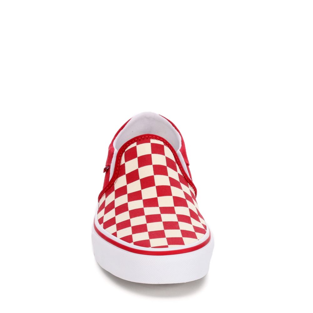 red van slip ons