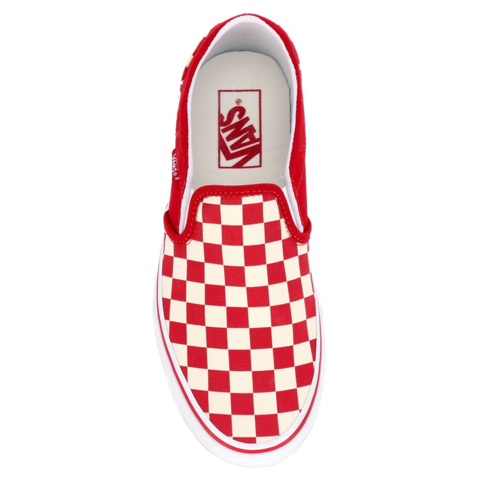 red and white checkered vans womens
