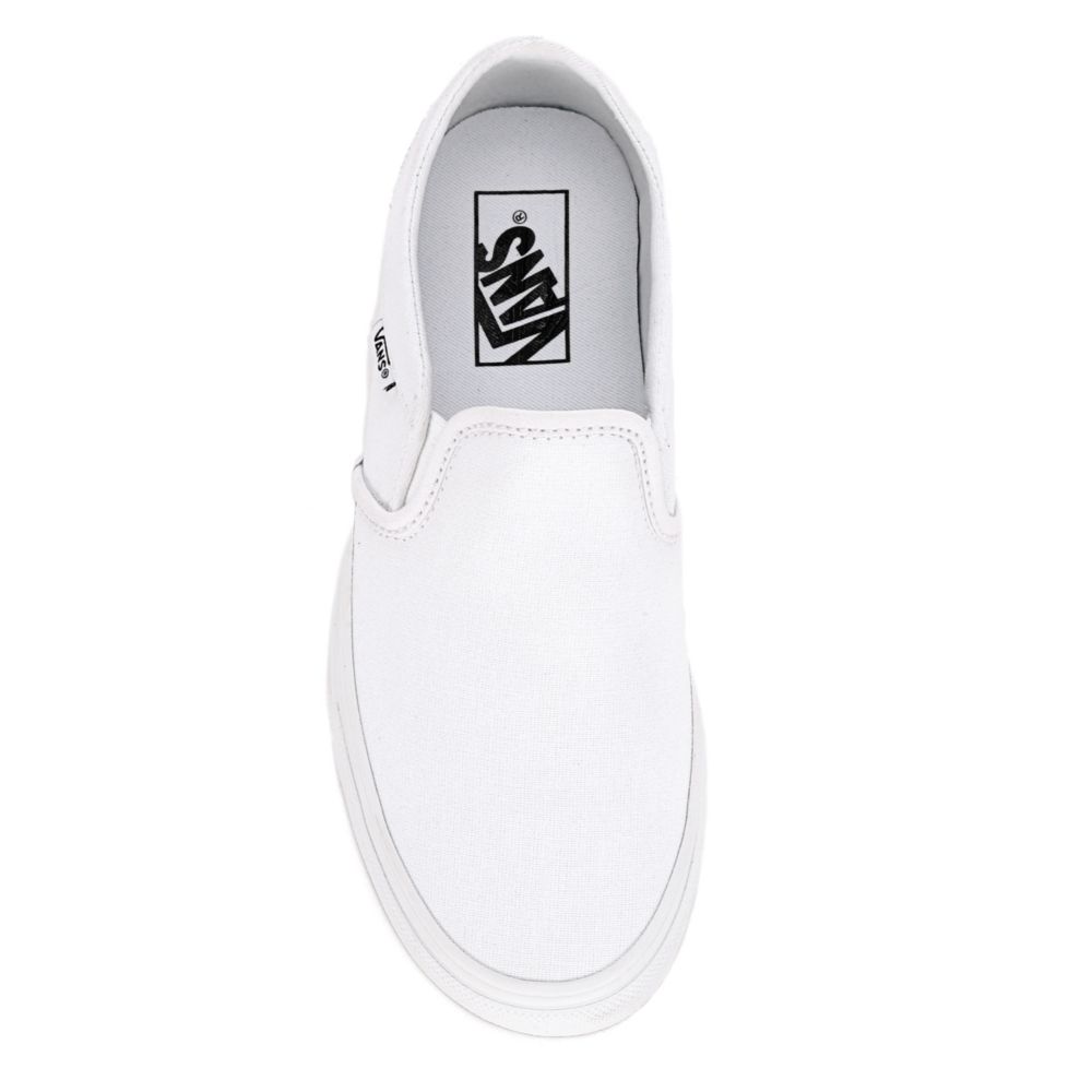 white slip on vans