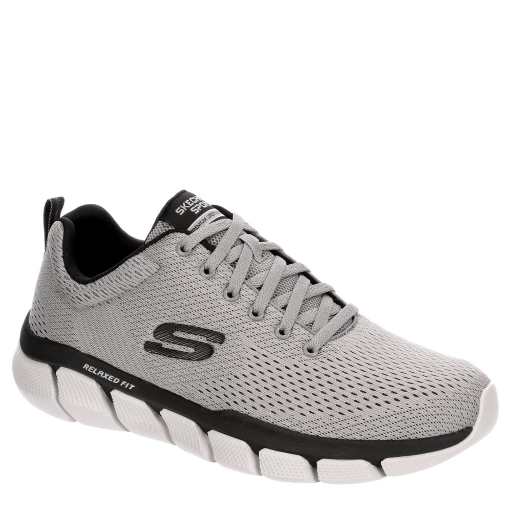 mens grey skechers trainers