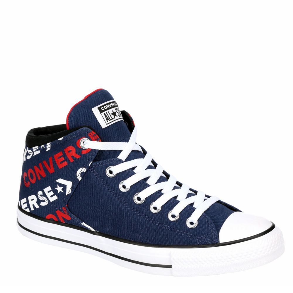 converse navy high street mid