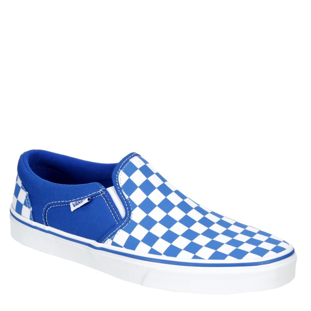 royal blue and white checkered vans