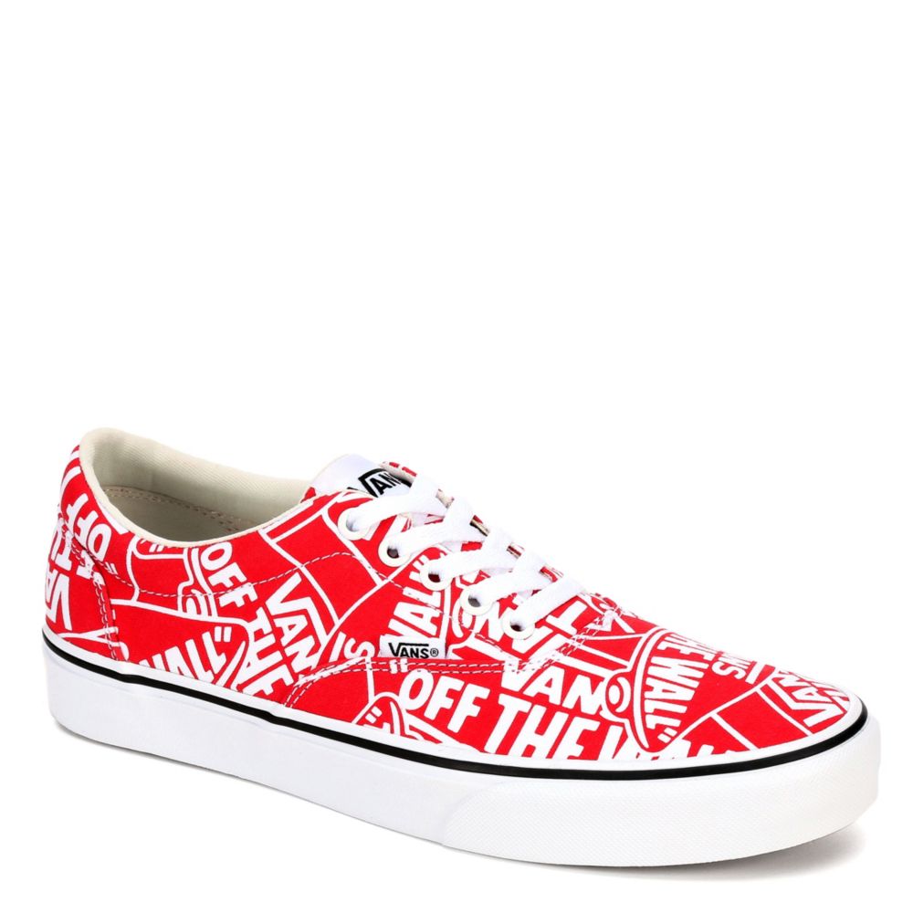 red leather vans shoes 