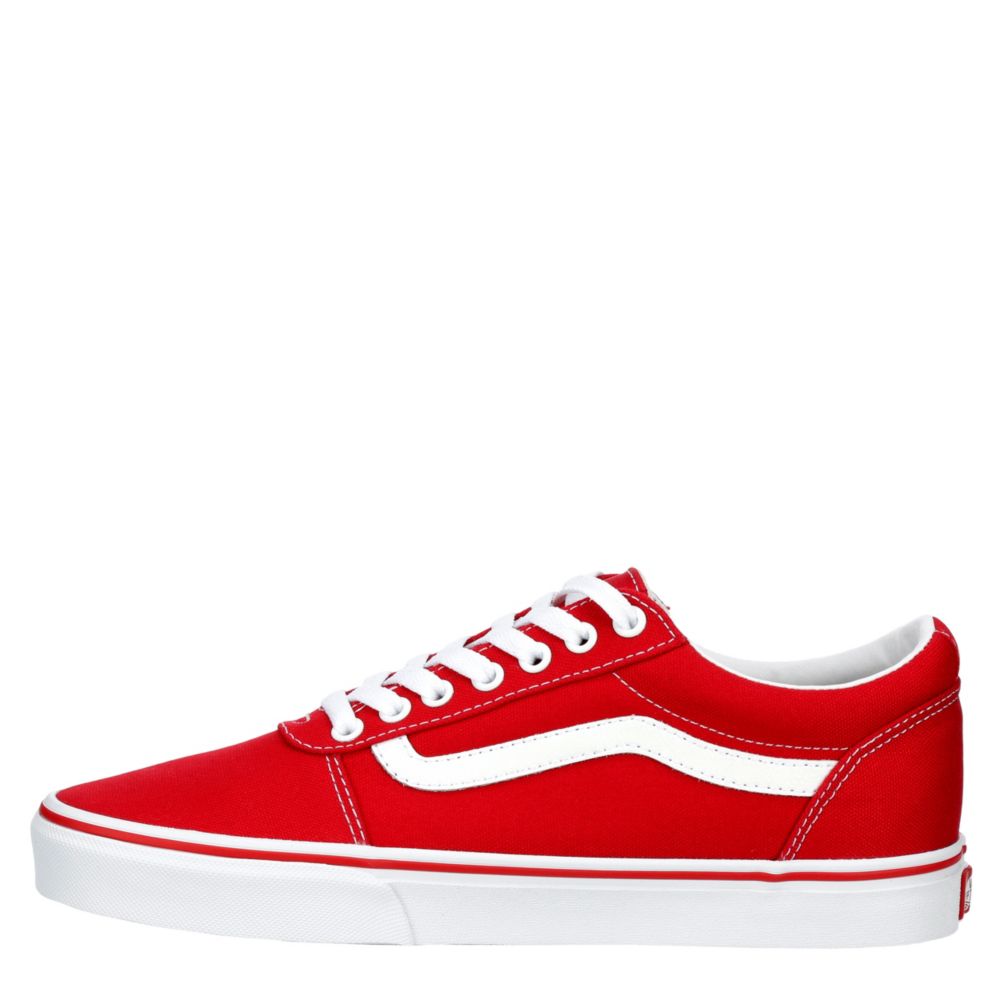 vans low top red and white