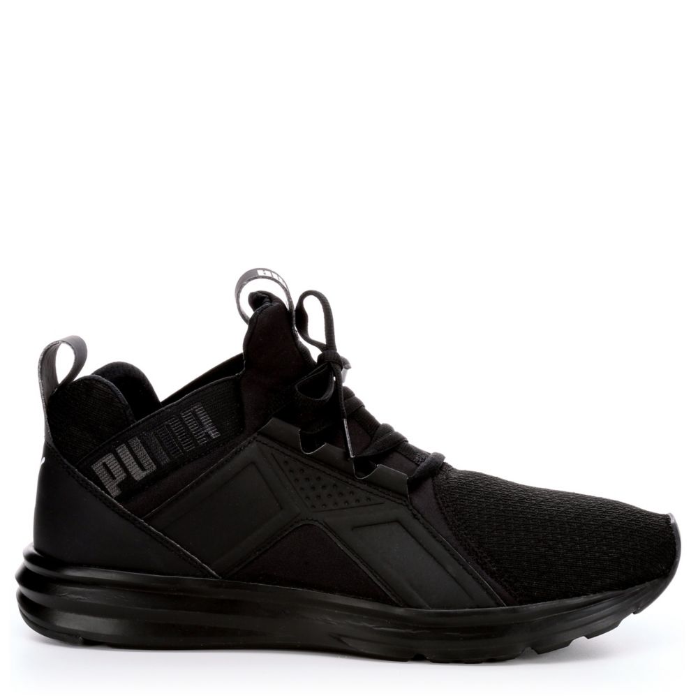 black leather pumas men's