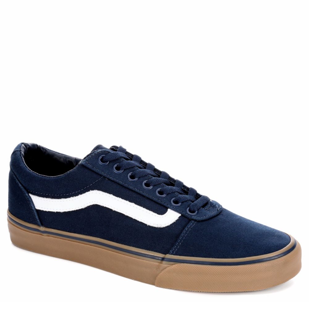 tan and blue vans