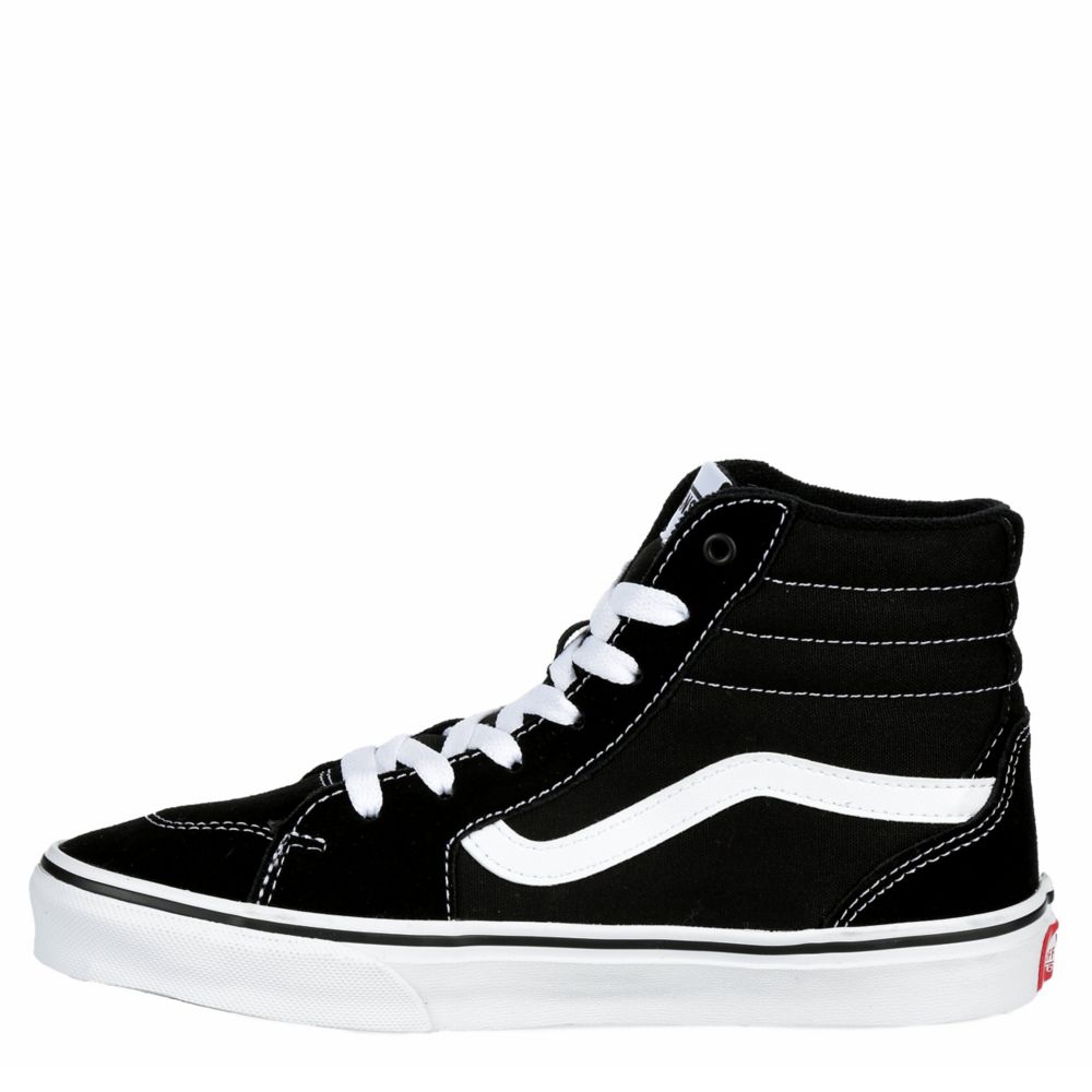 black vans with a white stripe