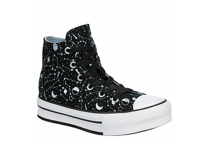BLACK CONVERSE Girls Chuck Taylor All Star High Top Platform Sneaker ازهار العسل BLACK CONVERSE Girls Chuck Taylor All Star High Top Platform Sneaker ازهار العسل