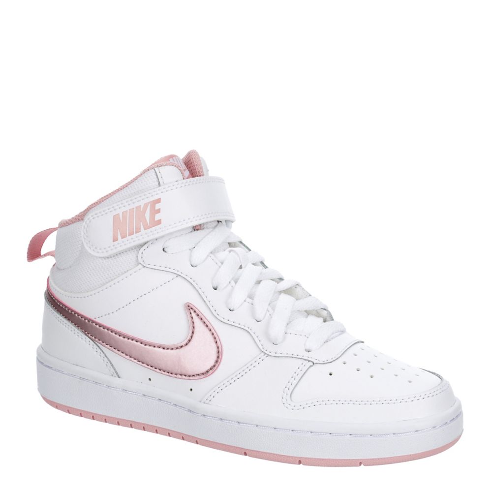 White Nike Court Borough 2 Mid Top Sneaker | Girls | Room Shoes