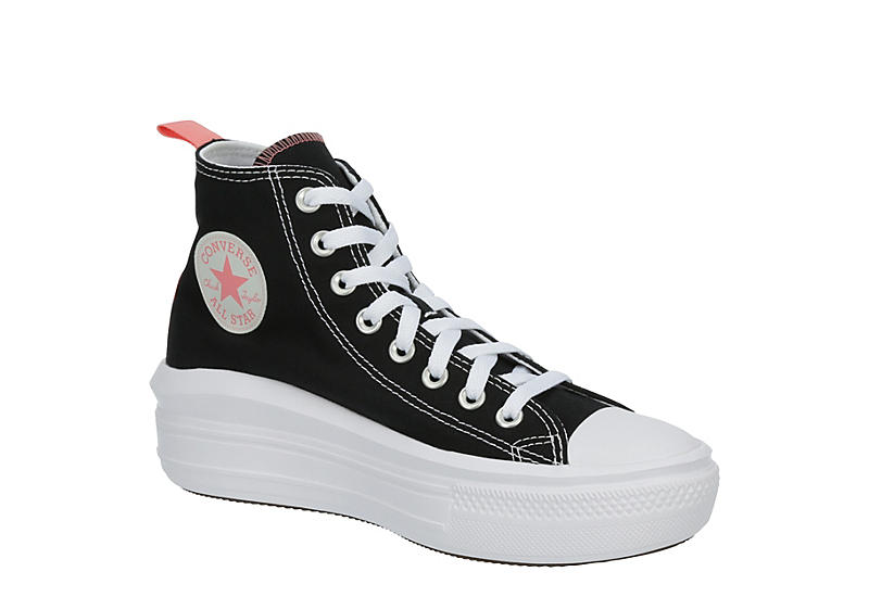 Black Converse Girls Chuck Taylor All Star Move High Top Sneaker | Kids |  Rack Room Shoes