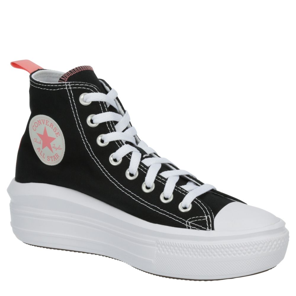 Black Converse Girls Chuck Taylor All Star Move High Top Sneaker Kids | Rack Room Shoes