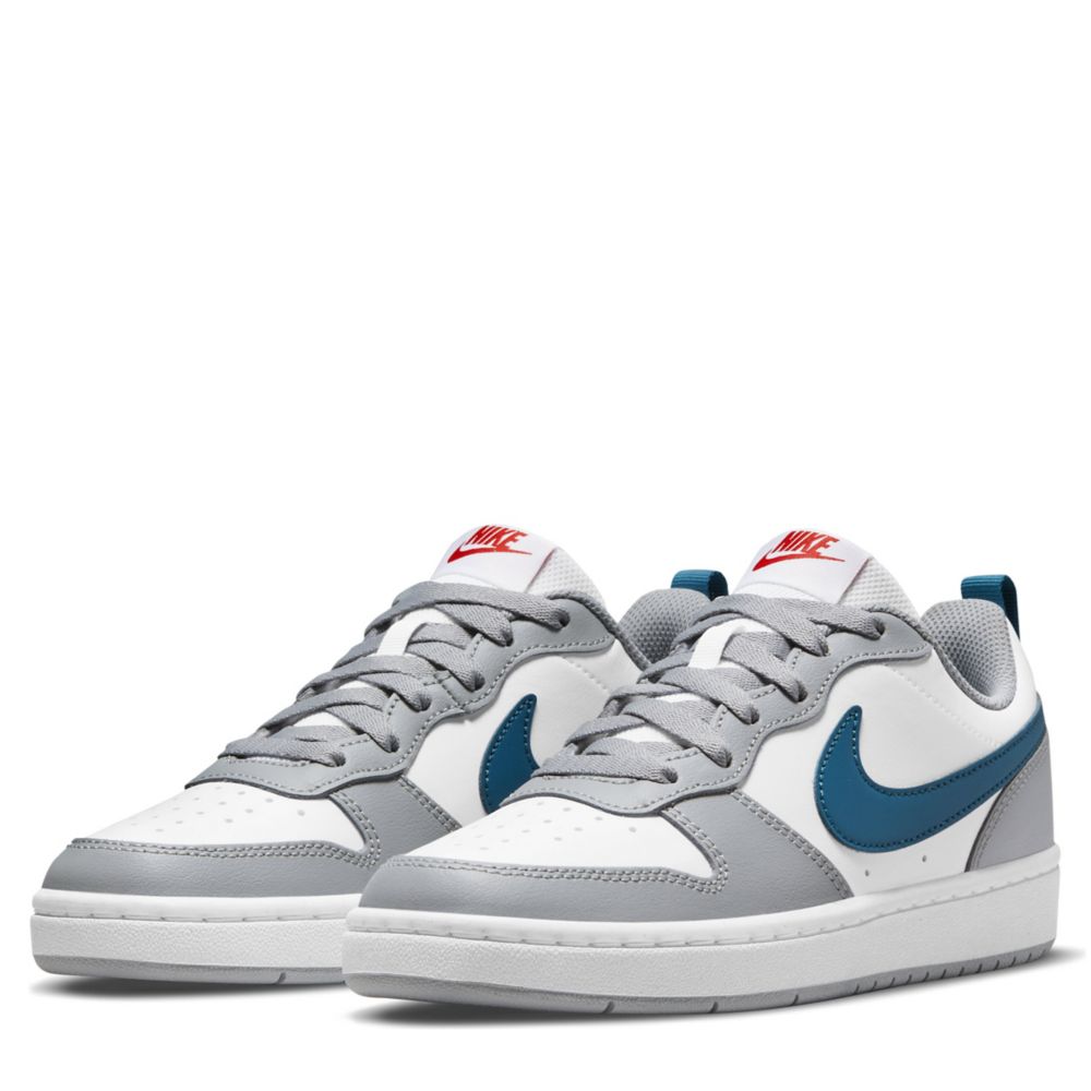 Grey Nike Boys Court Borough 2 Low Top Sneaker | Kids | Rack Room Shoes