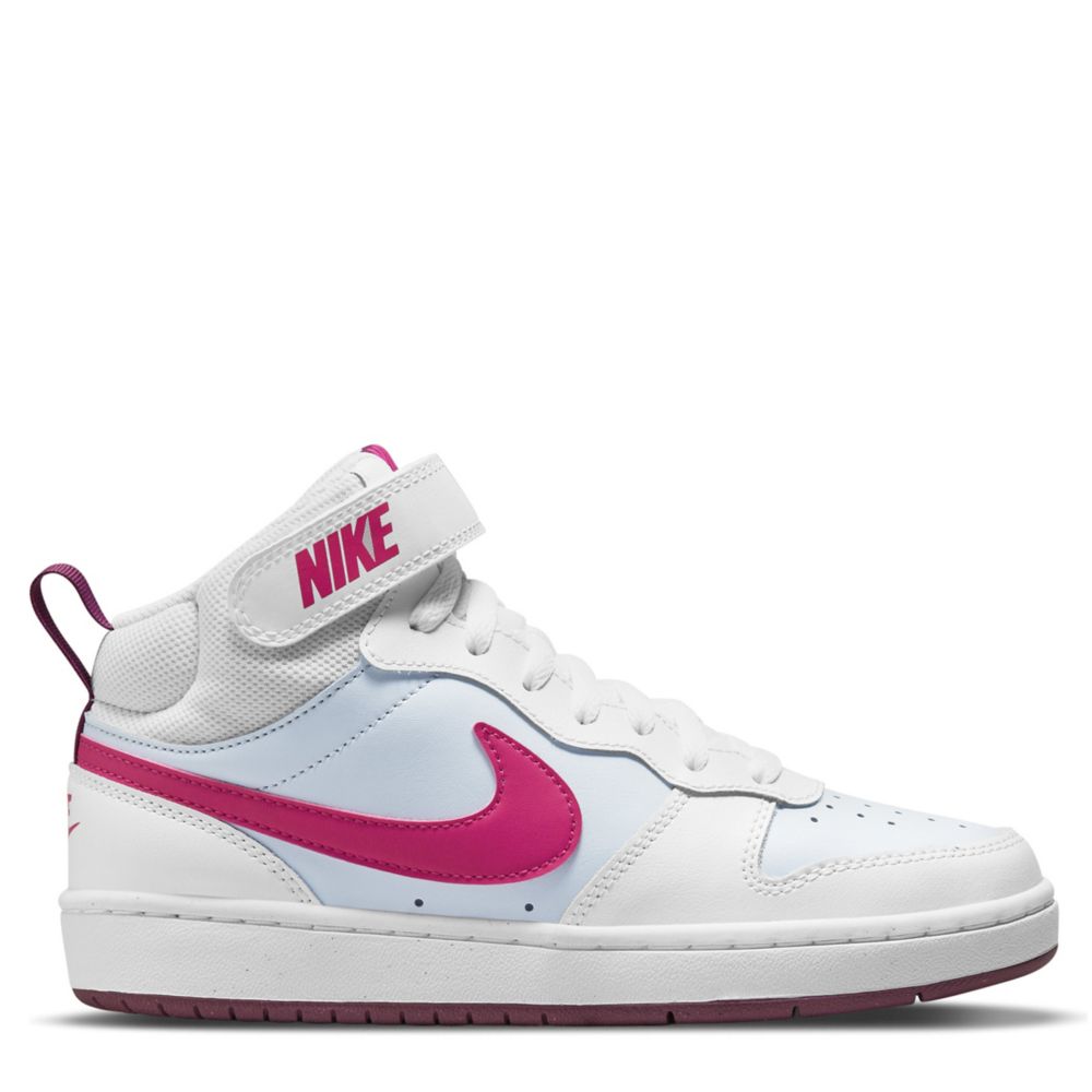 White Nike Girls Court Borough 2 Mid Top Sneaker Girls Rack Room Shoes