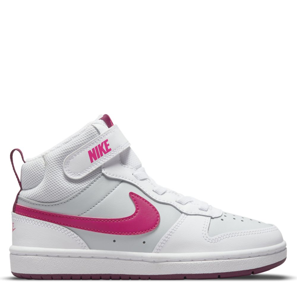 White Nike Girls Court Borough 2 Mid Top Sneaker Girls Rack Room Shoes