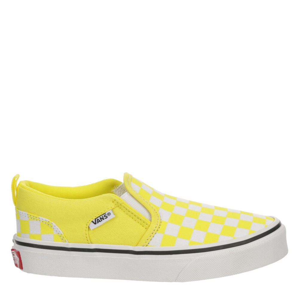 Yellow Vans Girls Asher Checkerboard Slip On Sneaker Kids | Rack Room Shoes