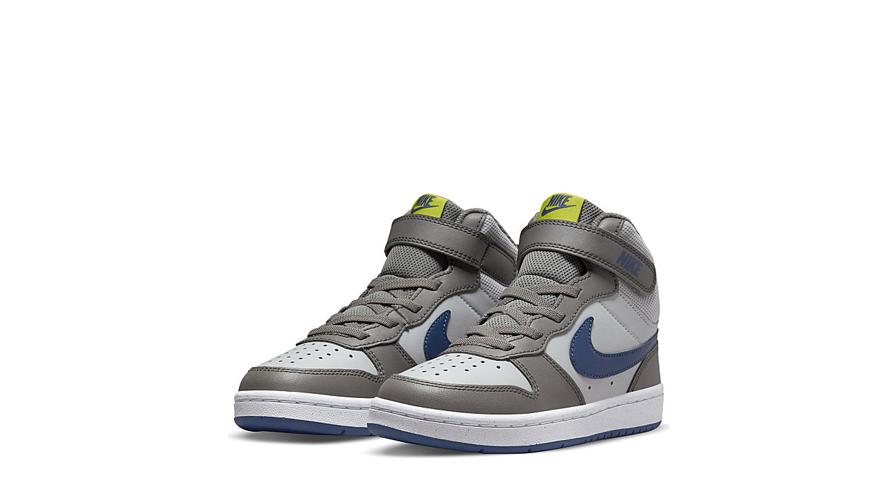 motto Kreta Faeröer Grey Nike Boys Court Borough 2 Mid Sneaker | Velcro | Rack Room Shoes