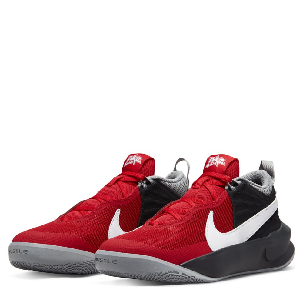 Red Nike Boys Big Kid Team Hustle D10 High Top Basketball Shoe | Kids ...