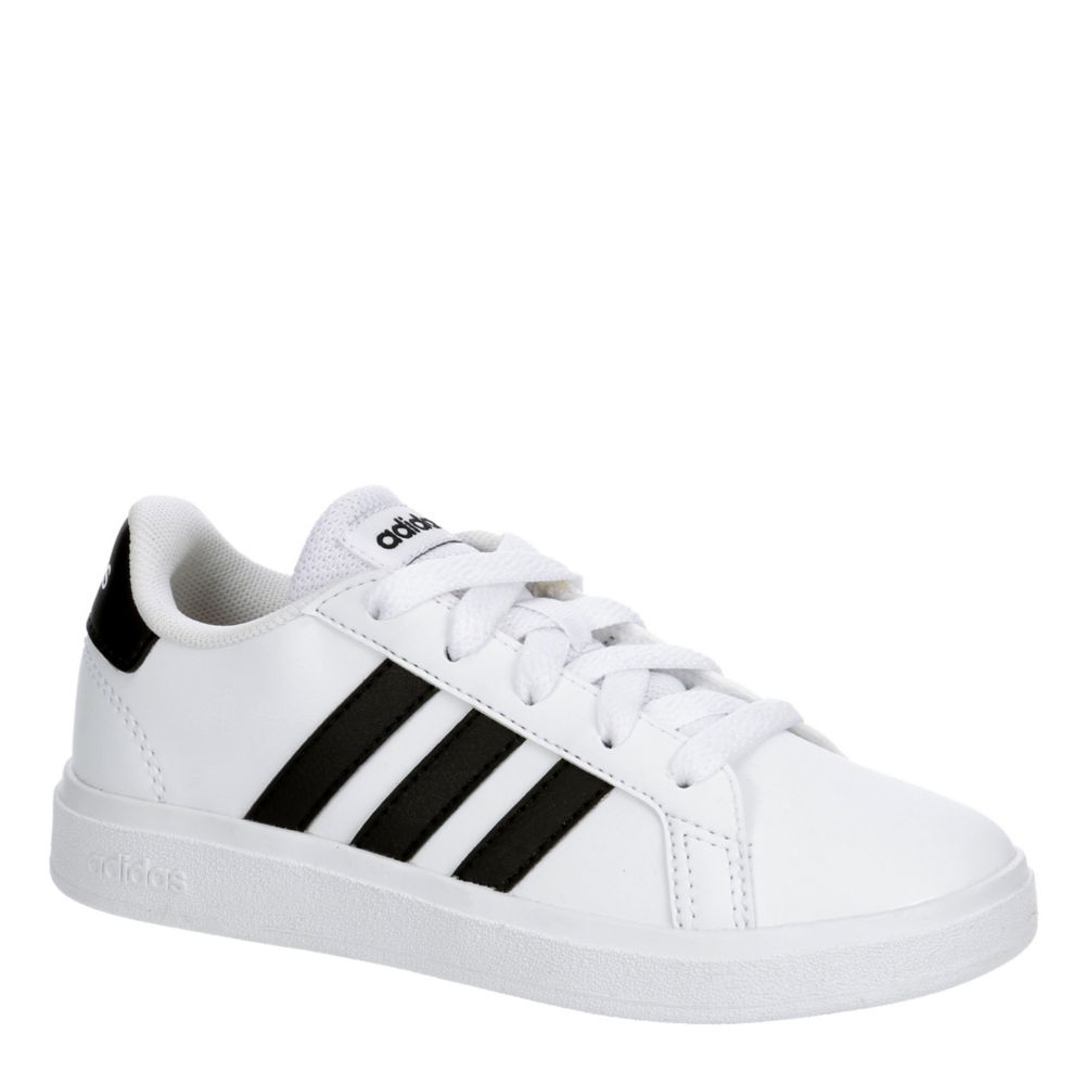 White Adidas Boys Little big Kid Grand Court 2.0 Sneaker Rack Room Shoes