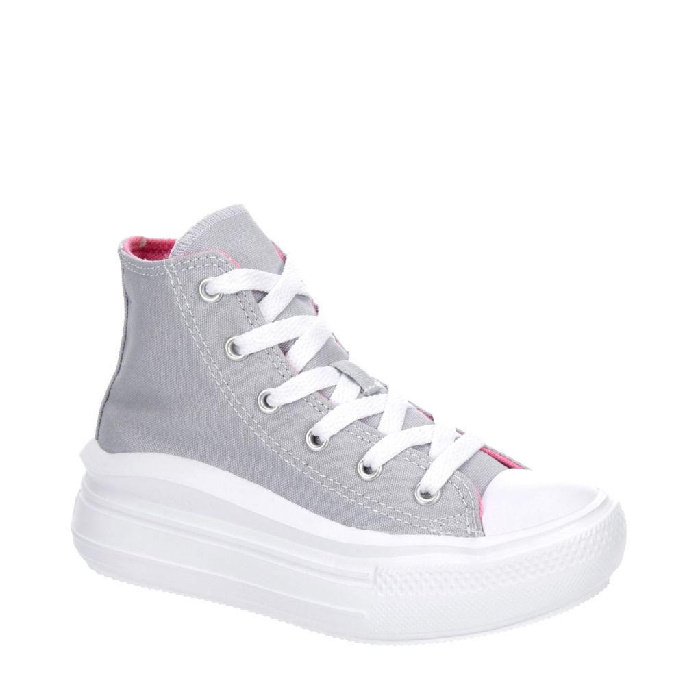 Støvet døråbning Beregn Grey Converse Girls Chuck Taylor All Star Move High Top Sneaker | Kids |  Rack Room Shoes