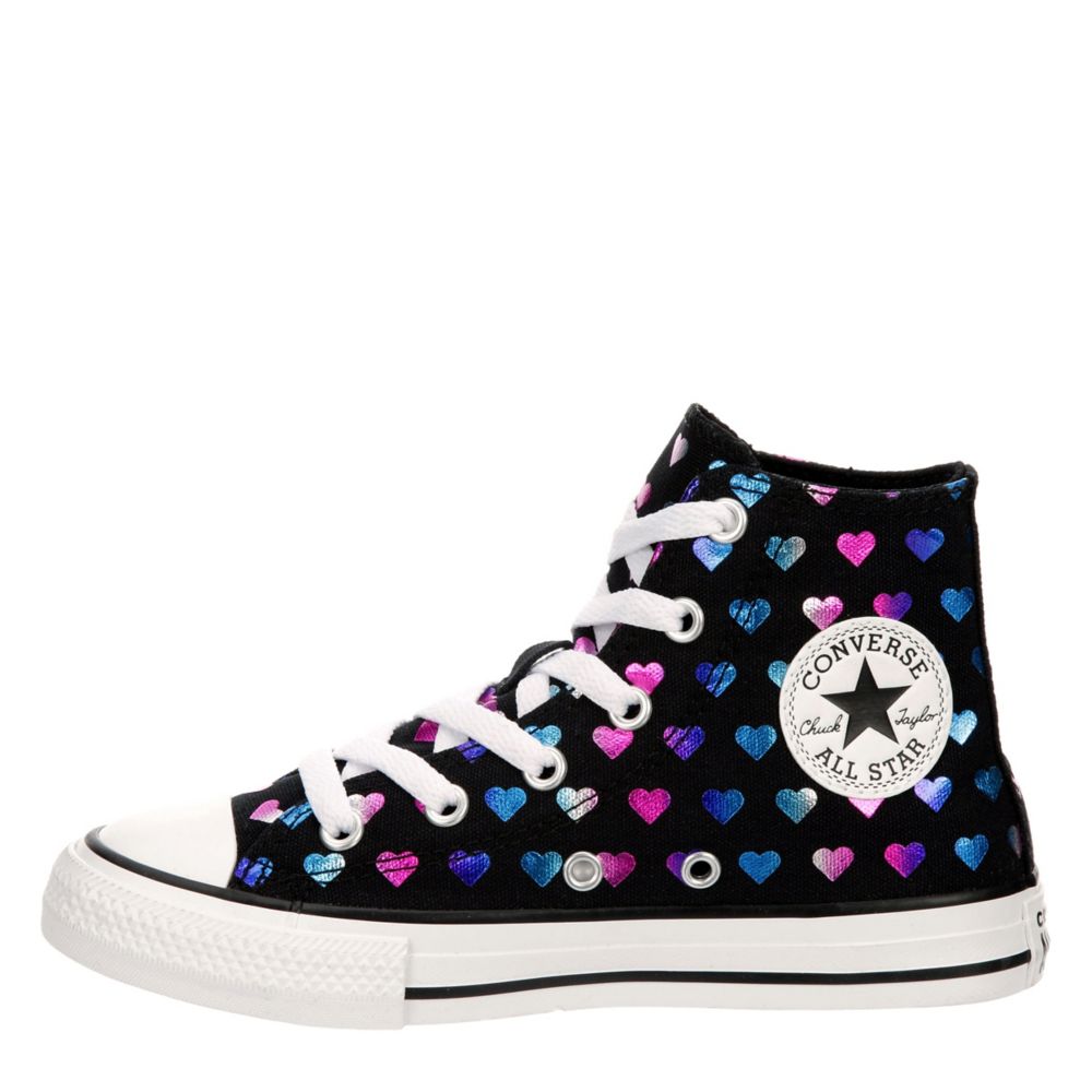Keel In hoeveelheid deeltje Black Converse Girls Chuck Taylor All Star High Top Sneaker | Kids | Rack  Room Shoes