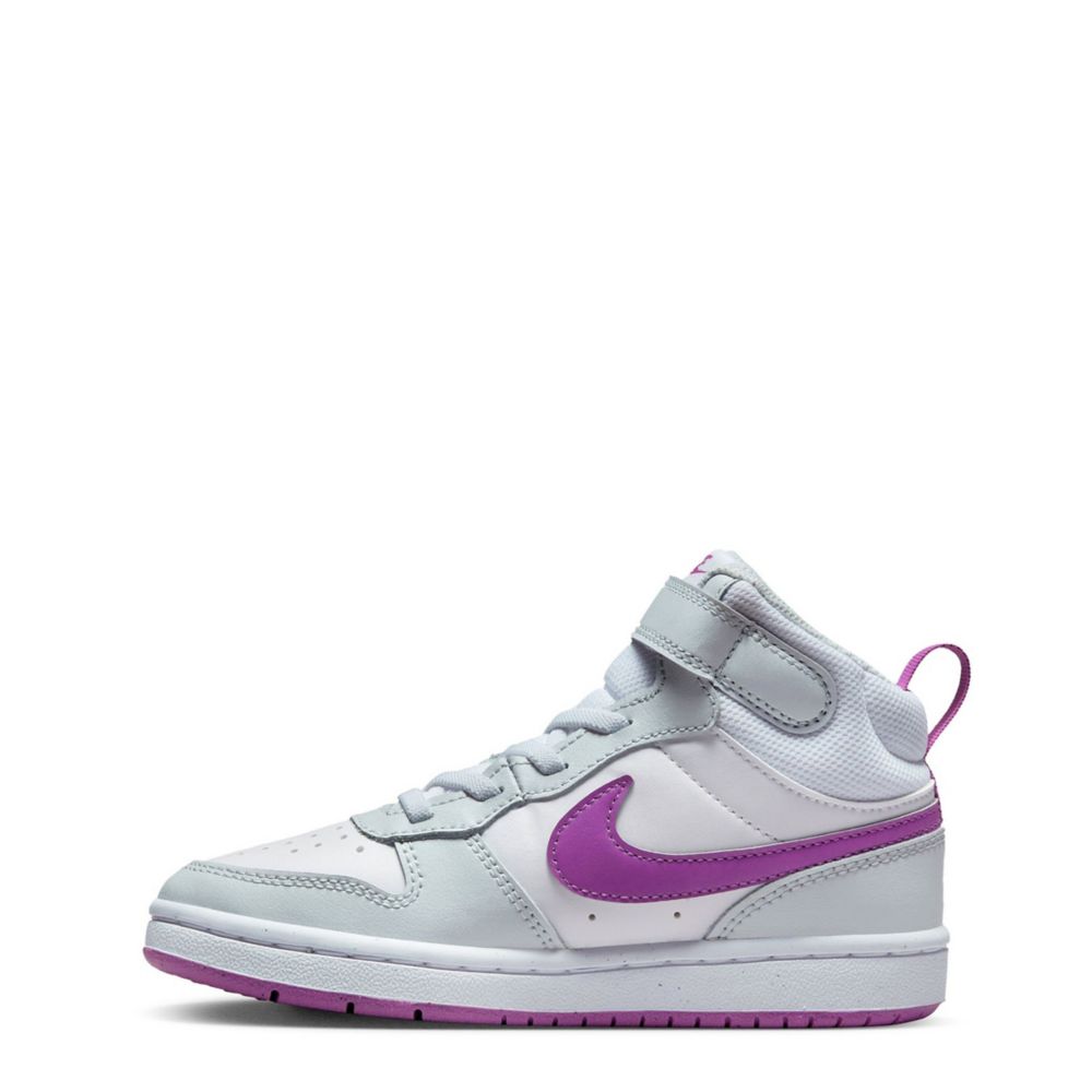 Purple Girls Little Kid Court Borough 2 Mid Sneaker | Nike | Rack Room ...