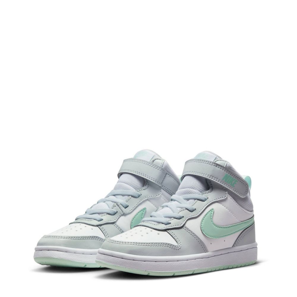 Nike girls court borough 2 mid top sneaker - white