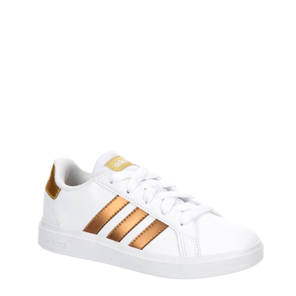 White Adidas Girls Little Big Kid Grand Court 2.0 Sneaker Kids | Rack Shoes