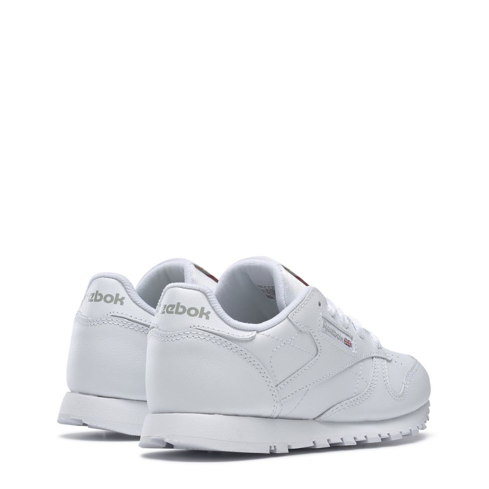 White Boys Little Kid Classic Leather Sneaker, Reebok