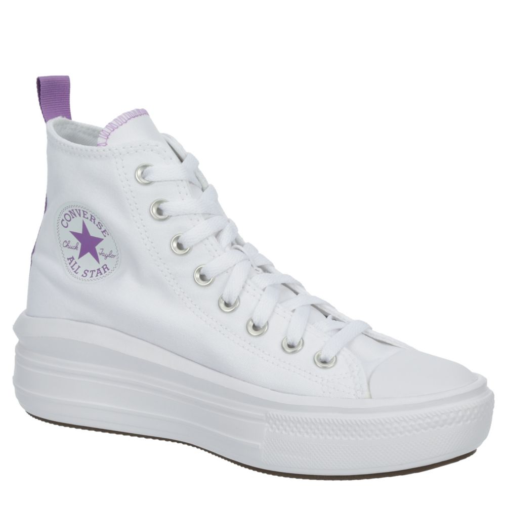 Purple and cheap white converse