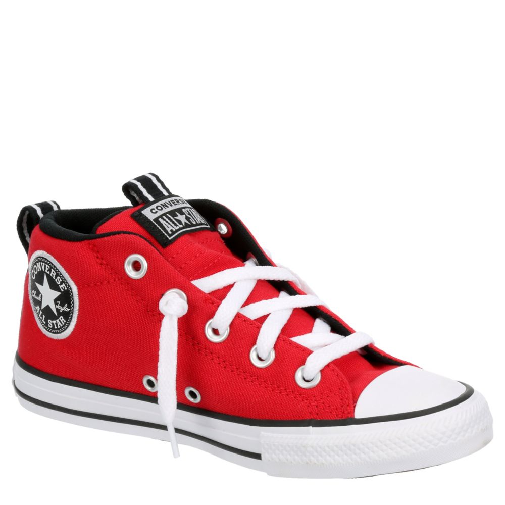 Red Converse Boys Little Kid Chuck Taylor Allstar Mid | Athletic & Sneakers | Rack Room Shoes