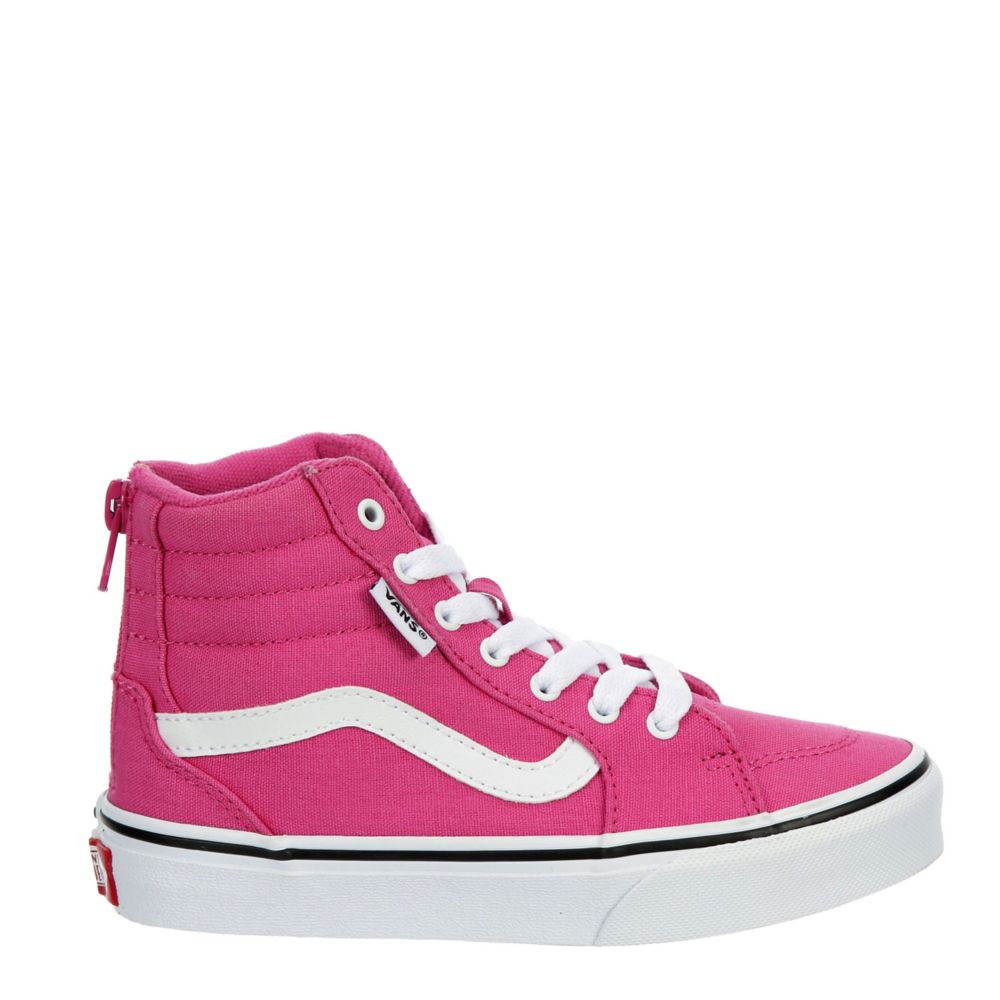 Girls pink 2025 high top vans