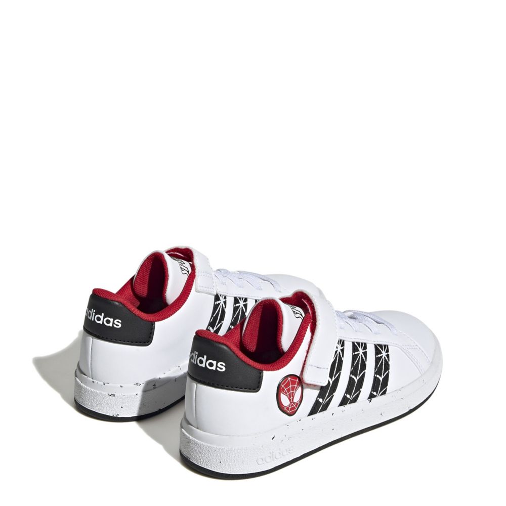 White Adidas Boys Grand Court 2.0 Spiderman Sneaker | Athletic & Sneakers | Rack Shoes