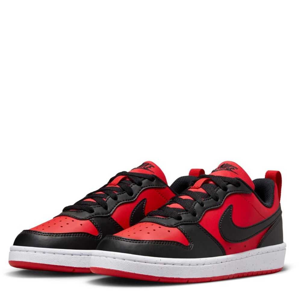 RED NIKE Boys Big Kid Court Borough Low Recraft Sneaker