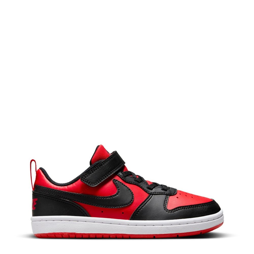 Nike Kids' Court Borough Low 2 Black & Red Shoes