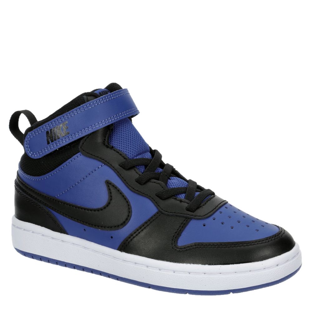 NIKE BOYS LITTLE KID COURT BOROUGH 2 MID SNEAKER BLACK