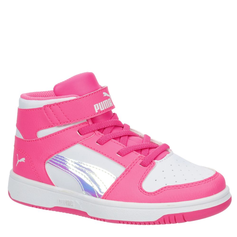 Bright Pink Puma Girls Little Kid Rebound Layup Sneaker