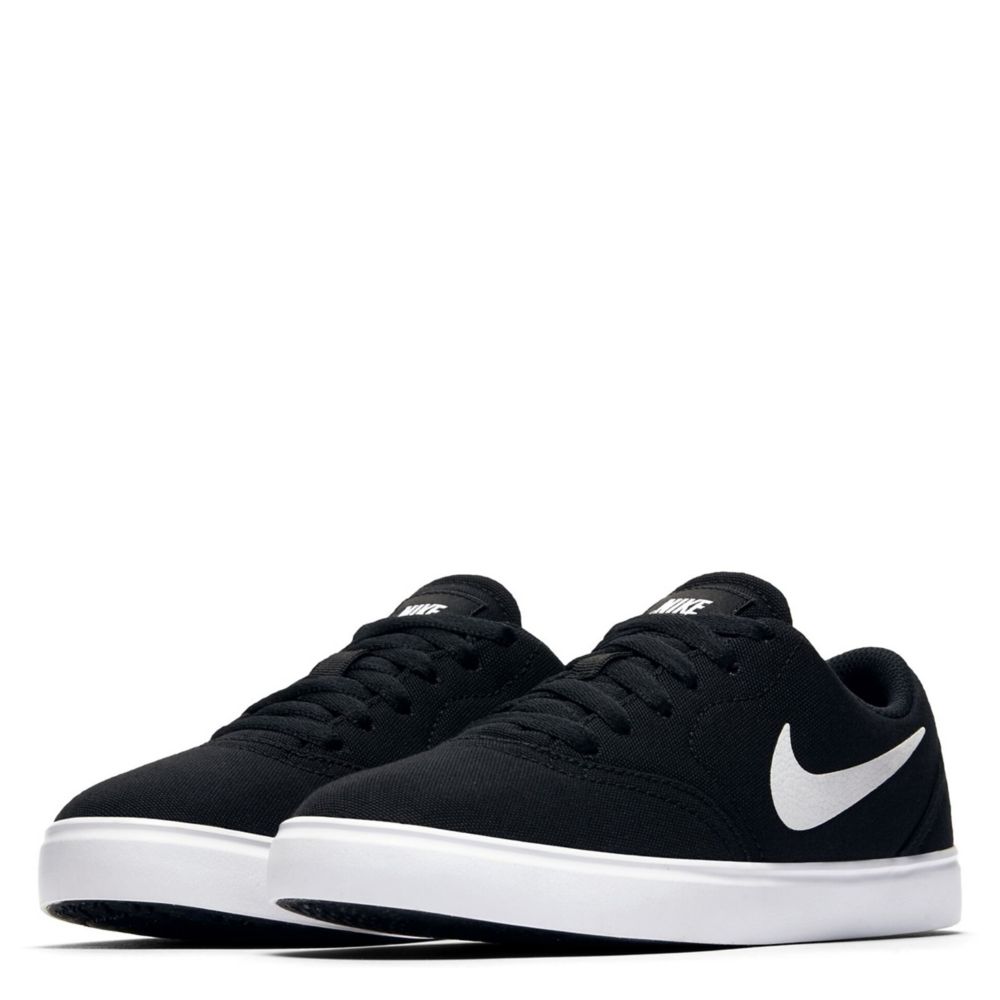 Nike SB Check Canvas Kids Shoes Black White 5.5