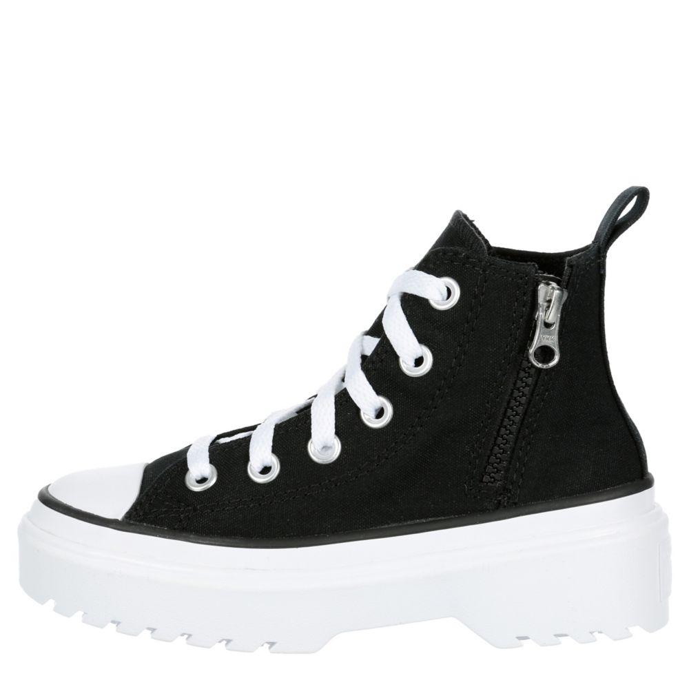 Converse Girls Chuck Taylor All Star Lugged Lift Shoes Black Black White Size 11.0