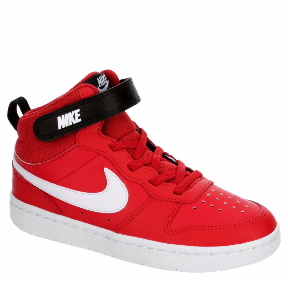 Red Nike Boys Court Borough Mid Sneaker 