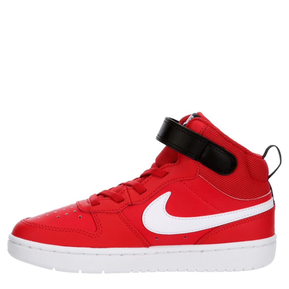 Red Nike Boys Court Borough Mid Sneaker Athletic Rack Room Shoes