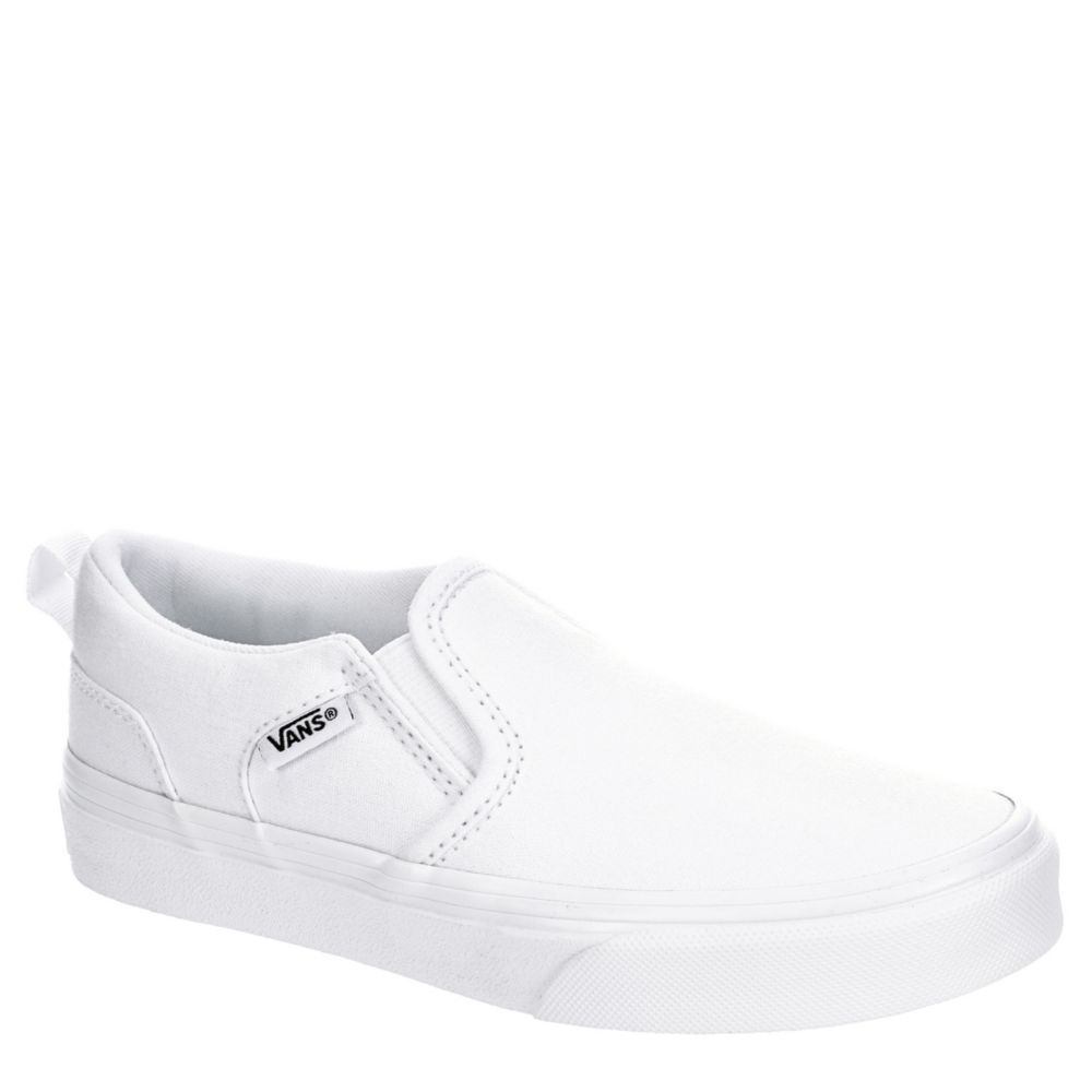 White Vans Boys Asher Slip On Sneaker | Athletic | Rack Shoes