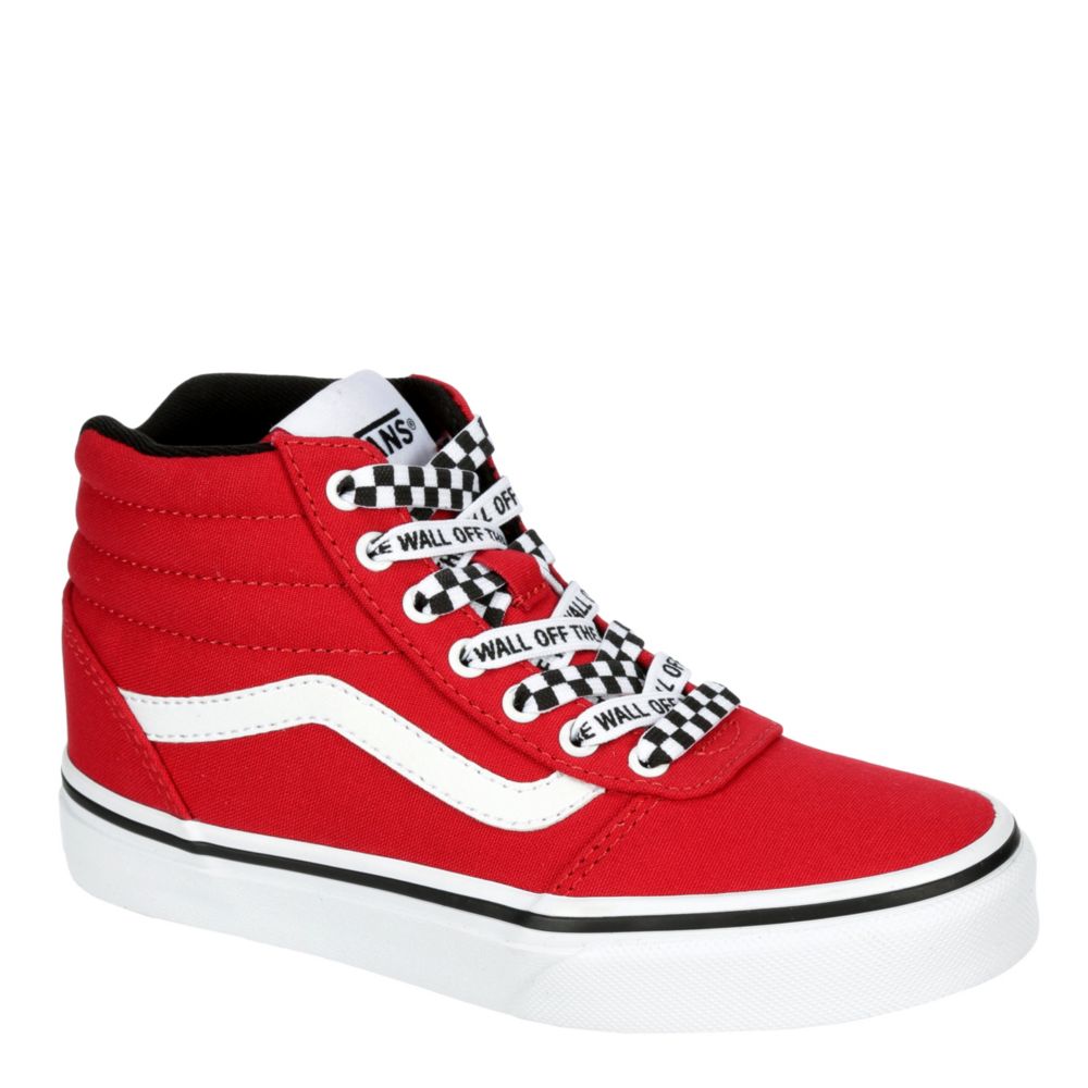 red vans shoes high tops