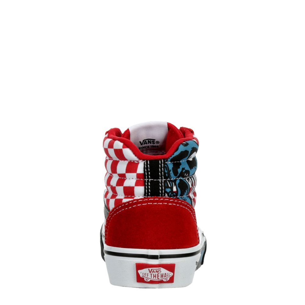 vans red and white high tops