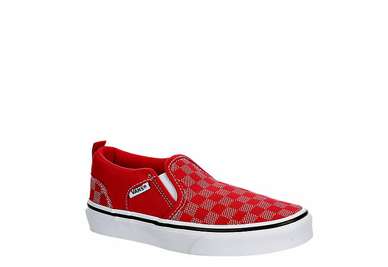 Håbefuld marmor kontrollere Red Vans Boys Asher Checkerboard Slip On Sneaker | Kids | Rack Room Shoes