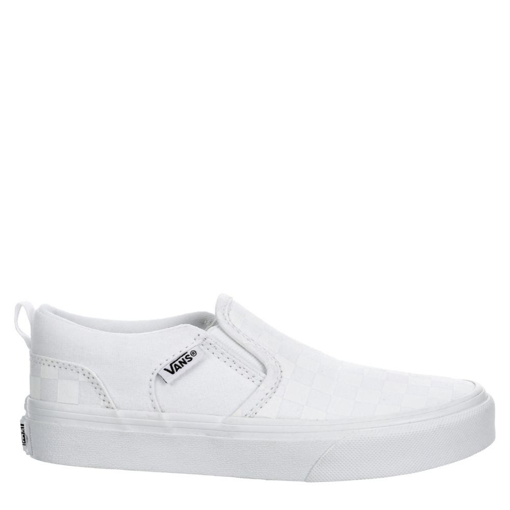 slip on vans white checkered