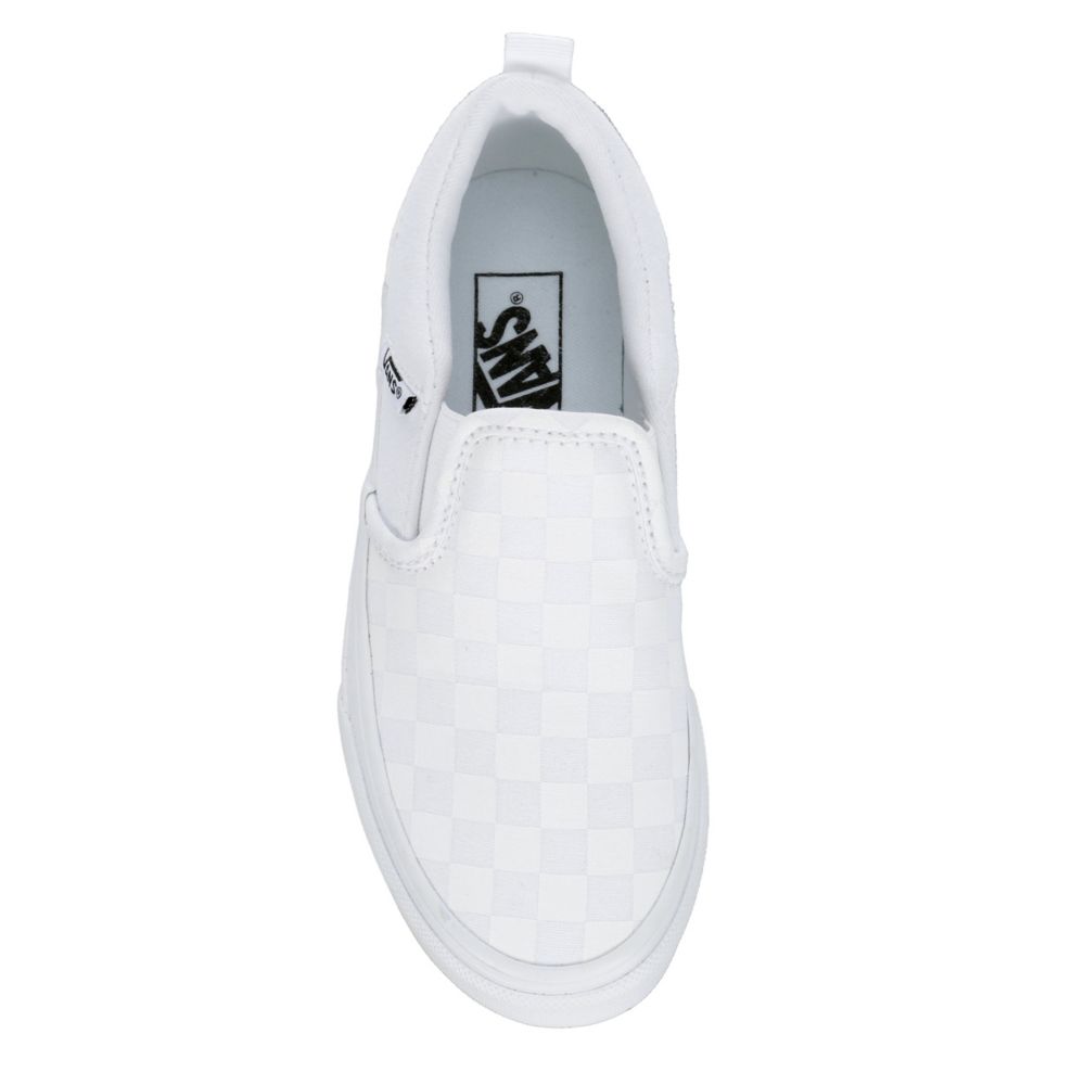 vans asher white checkerboard