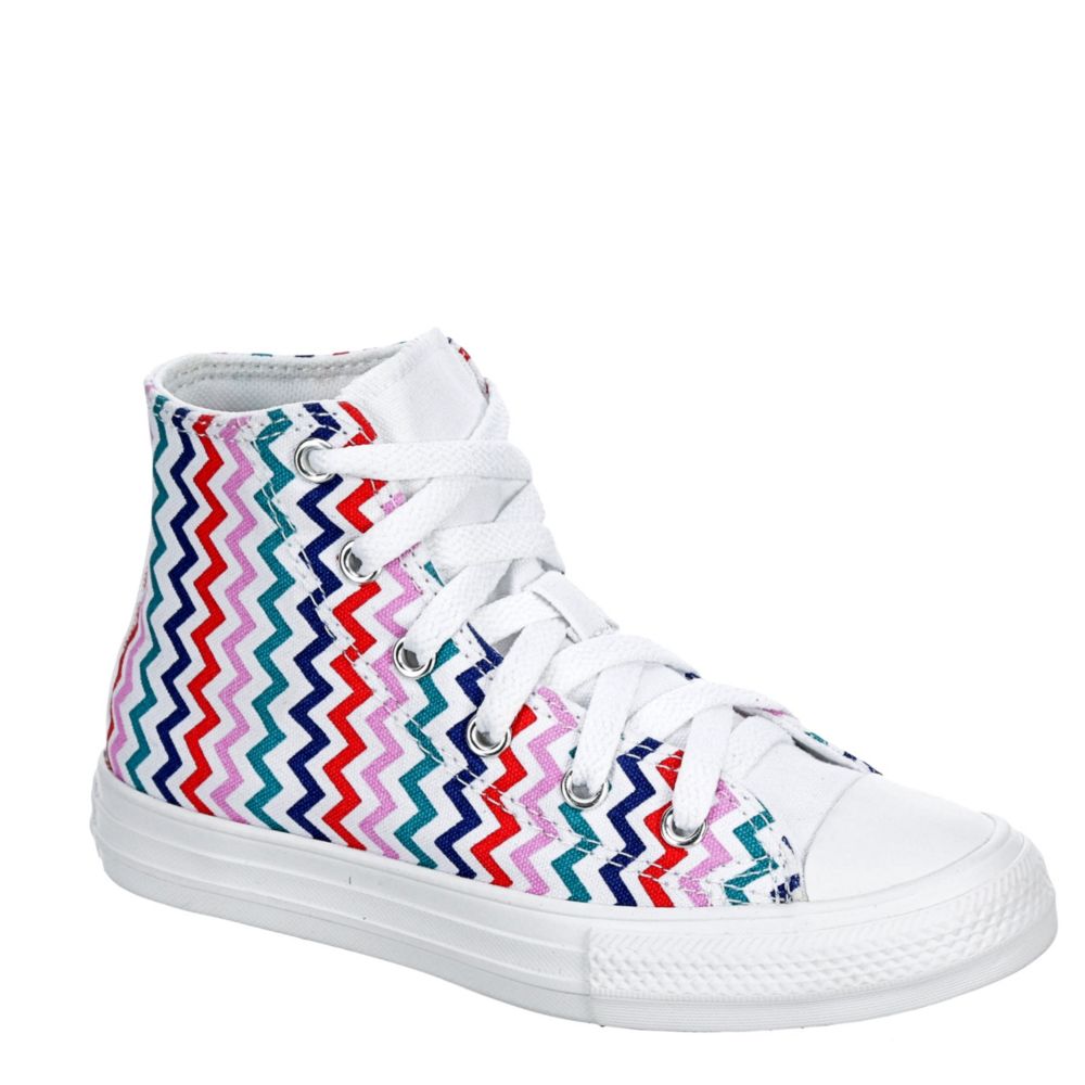 White Converse Girls Chuck Taylor All Star Voltage High Top Sneaker Canvas Rack Room Shoes